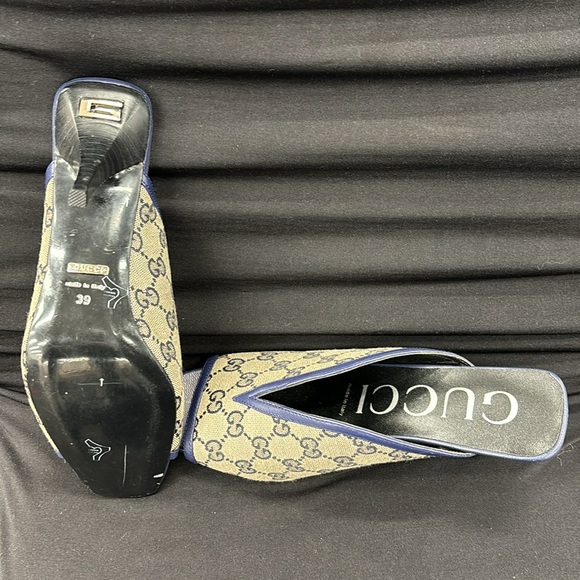 Gucci 2022 Supreme Crystal GG Monogram Heeled Mules, size 39 new without tags. - Picture 4 of 10